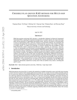 Credible plan-driven RAG method for Multi-hop Question Answering