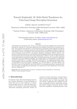 Towards Explainable AI: Multi-Modal Transformer for Video-based Image Description Generation