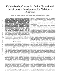 4D Multimodal Co-attention Fusion Network with Latent Contrastive Alignment for Alzheimer's Diagnosis