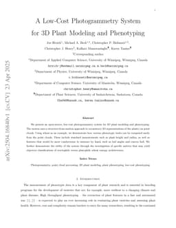 A Low-Cost Photogrammetry System for 3D Plant Modeling and Phenotyping