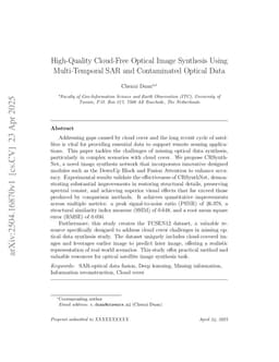High-Quality Cloud-Free Optical Image Synthesis Using Multi-Temporal SAR and Contaminated Optical Data