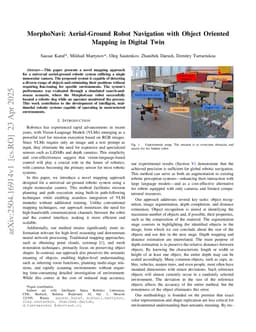 MorphoNavi: Aerial-Ground Robot Navigation with Object Oriented Mapping in Digital Twin