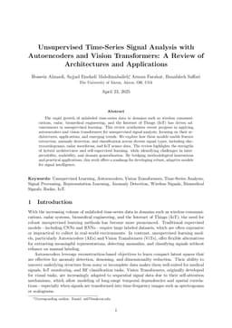 Unsupervised Time-Series Signal Analysis with Autoencoders and Vision Transformers: A Review of Architectures and Applications