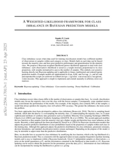 A Weighted-likelihood framework for class imbalance in Bayesian prediction models