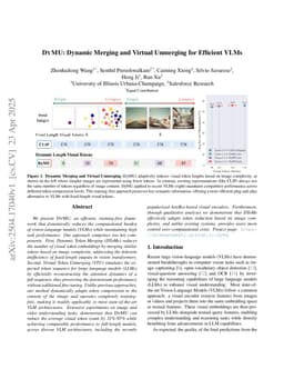 DyMU: Dynamic Merging and Virtual Unmerging for Efficient VLMs