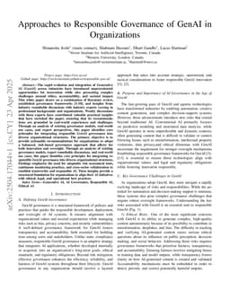 Approaches to Responsible Governance of GenAI in Organizations