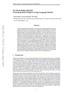 Do Words Reflect Beliefs? Evaluating Belief Depth in Large Language Models