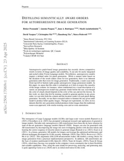 Distilling semantically aware orders for autoregressive image generation