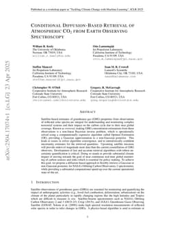 Conditional Diffusion-Based Retrieval of Atmospheric CO2 from Earth Observing Spectroscopy