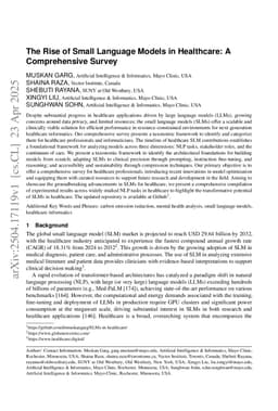 The Rise of Small Language Models in Healthcare: A Comprehensive Survey
