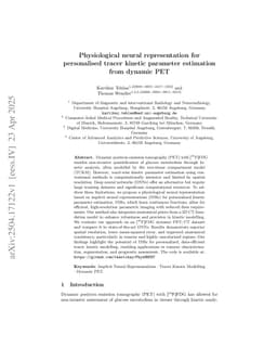 Physiological neural representation for personalised tracer kinetic parameter estimation from dynamic PET