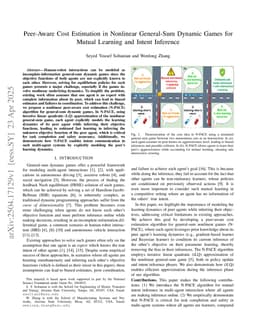 Peer-Aware Cost Estimation in Nonlinear General-Sum Dynamic Games for Mutual Learning and Intent Inference