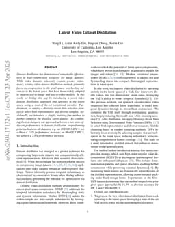 Latent Video Dataset Distillation