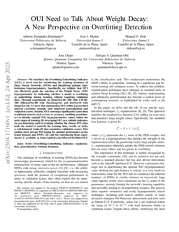 OUI Need to Talk About Weight Decay: A New Perspective on Overfitting Detection