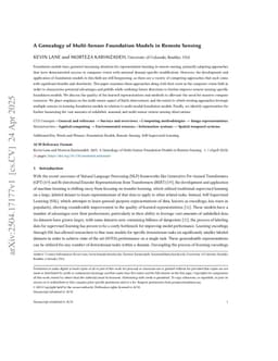 A Genealogy of Multi-Sensor Foundation Models in Remote Sensing
