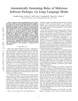Automatically Generating Rules of Malicious Software Packages via Large Language Model