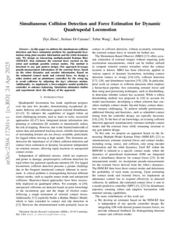 Simultaneous Collision Detection and Force Estimation for Dynamic Quadrupedal Locomotion