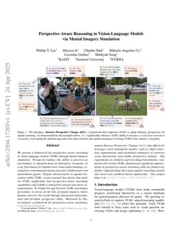 Perspective-Aware Reasoning in Vision-Language Models via Mental Imagery Simulation