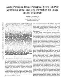 Scene Perceived Image Perceptual Score (SPIPS): combining global and local perception for image quality assessment
