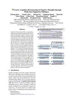 Crisp: Cognitive Restructuring of Negative Thoughts through Multi-turn Supportive Dialogues