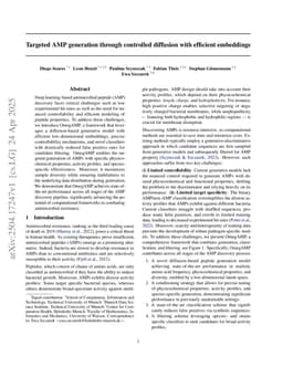 Targeted AMP generation through controlled diffusion with efficient embeddings
