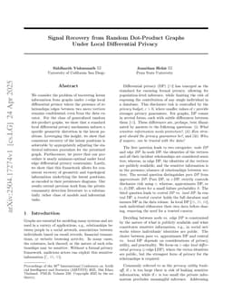 Signal Recovery from Random Dot-Product Graphs Under Local Differential Privacy