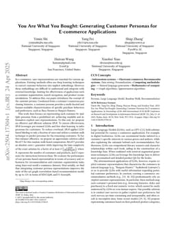 You Are What You Bought: Generating Customer Personas for E-commerce Applications