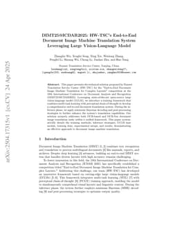 DIMT25@ICDAR2025: HW-TSC's End-to-End Document Image Machine Translation System Leveraging Large Vision-Language Model