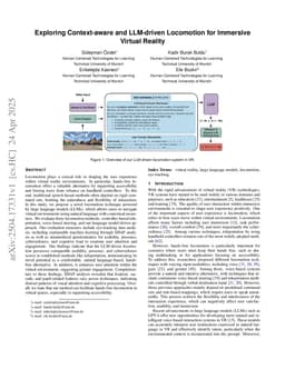 Exploring Context-aware and LLM-driven Locomotion for Immersive Virtual Reality