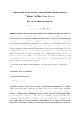 Dual-Individual Genetic Algorithm: A Dual-Individual Approach for Efficient Training of Multi-Layer Neural Networks