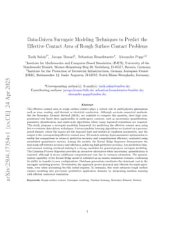 Data-Driven Surrogate Modeling Techniques to Predict the Effective Contact Area of Rough Surface Contact Problems