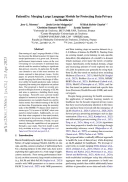 PatientDx: Merging Large Language Models for Protecting Data-Privacy in Healthcare