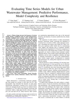 Evaluating Time Series Models for Urban Wastewater Management: Predictive Performance, Model Complexity and Resilience