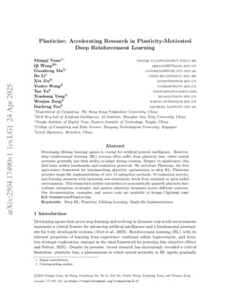 Plasticine: Accelerating Research in Plasticity-Motivated Deep Reinforcement Learning