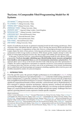 TileLang: A Composable Tiled Programming Model for AI Systems