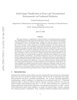 Aerial Image Classification in Scarce and Unconstrained Environments via Conformal Prediction