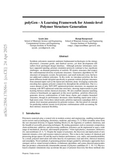 polyGen: A Learning Framework for Atomic-level Polymer Structure Generation