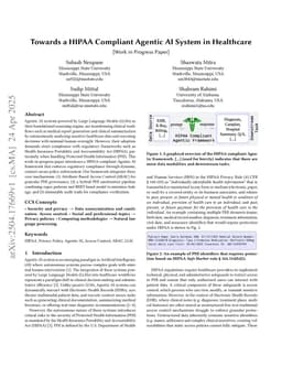 Towards a HIPAA Compliant Agentic AI System in Healthcare