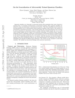 On the Generalization of Adversarially Trained Quantum Classifiers