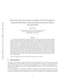 Revisiting Reset Mechanisms in Spiking Neural Networks for Sequential Modeling: Specialized Discretization for Binary Activated RNN