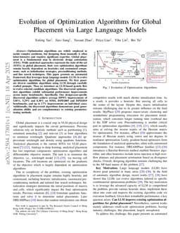 Evolution of Optimization Algorithms for Global Placement via Large Language Models