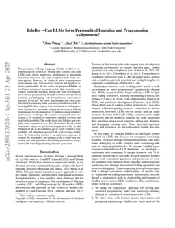 EduBot -- Can LLMs Solve Personalized Learning and Programming Assignments?