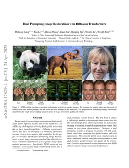 Dual Prompting Image Restoration with Diffusion Transformers