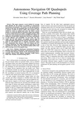 Autonomous Navigation Of Quadrupeds Using Coverage Path Planning