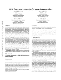 CAMU: Context Augmentation for Meme Understanding