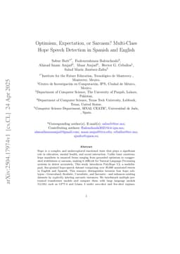 Optimism, Expectation, or Sarcasm? Multi-Class Hope Speech Detection in Spanish and English