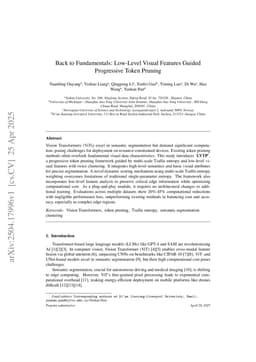 Back to Fundamentals: Low-Level Visual Features Guided Progressive Token Pruning