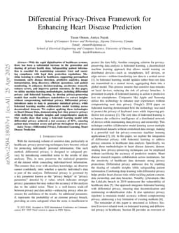 Differential Privacy-Driven Framework for Enhancing Heart Disease Prediction