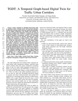 TGDT: A Temporal Graph-based Digital Twin for Urban Traffic Corridors