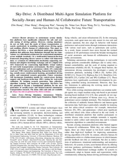 Sky-Drive: A Distributed Multi-Agent Simulation Platform for Socially-Aware and Human-AI Collaborative Future Transportation